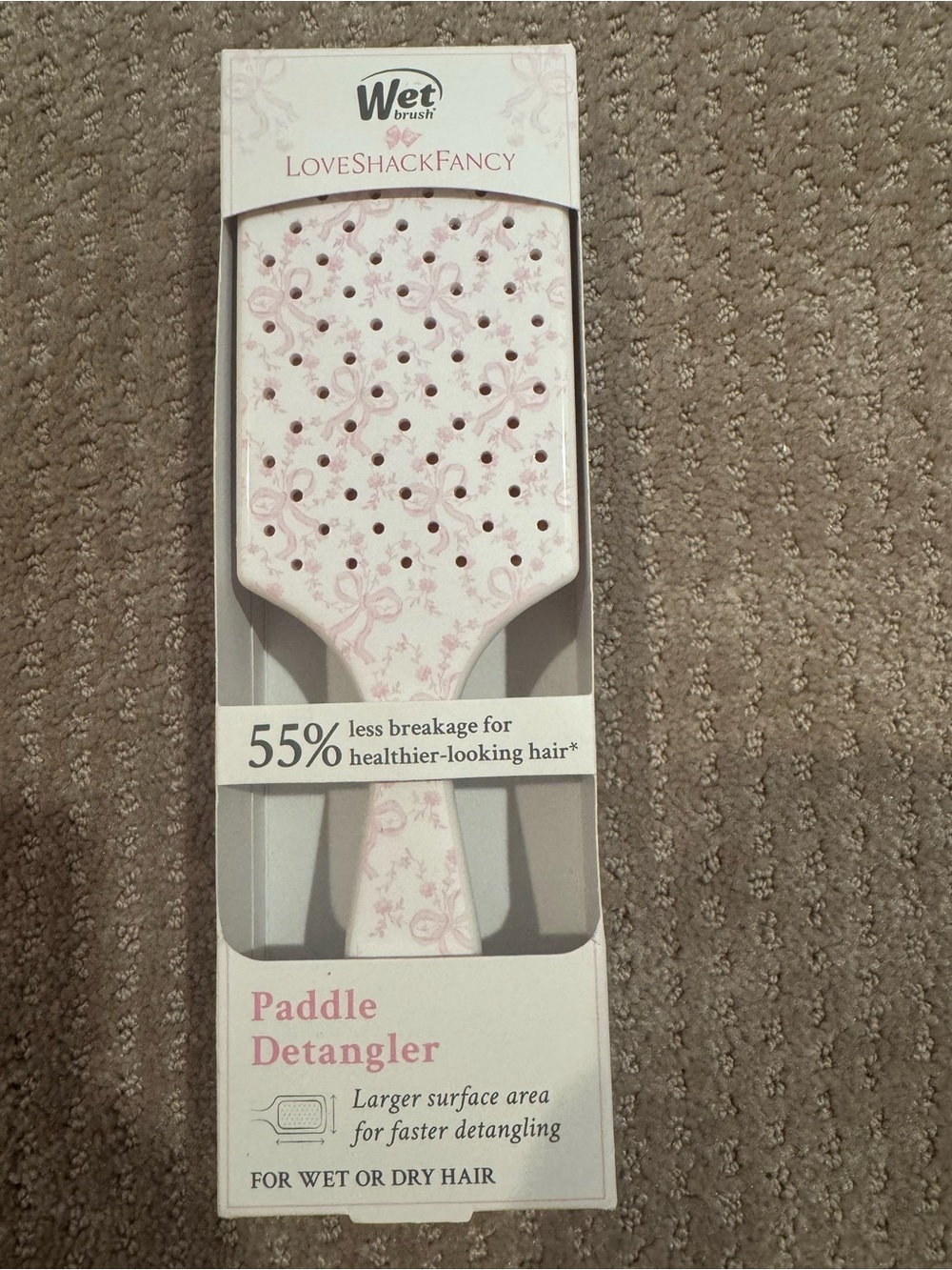 LoveShackFancy Pink Floral Paddle Detangler